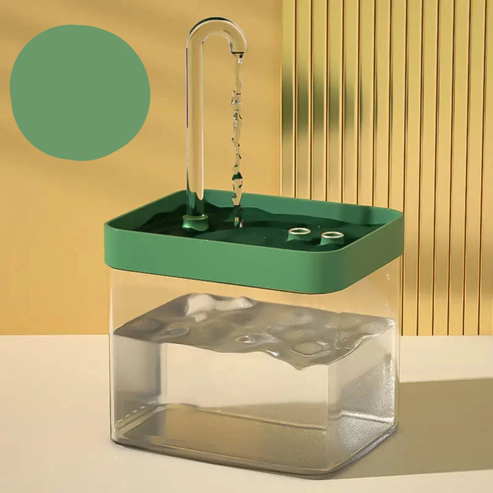 Fontaine eau pour les Chats transparent vert