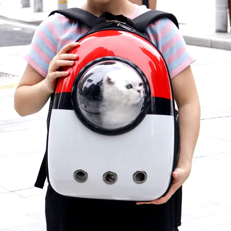 Sac-dos-bulles-pokechat rouge ugc