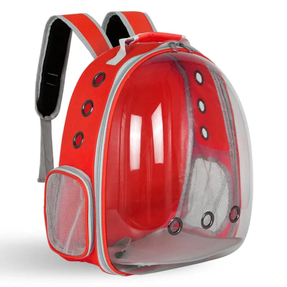 Sac Dos pour Chats transparent rouge