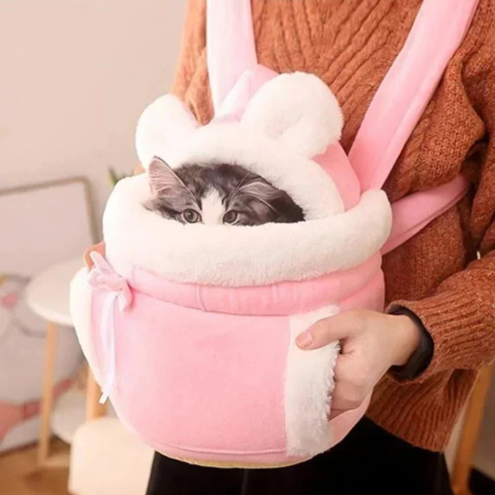 Sac de Transport Chat Coton rose